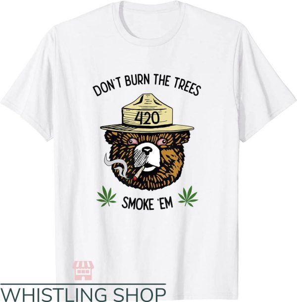 Smokey The Bear T-Shirt Don’t Burn The Trees Smoke Animal