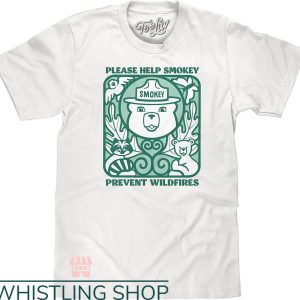 Smokey The Bear T-Shirt Help Smokey Prevent Wildfires Forest