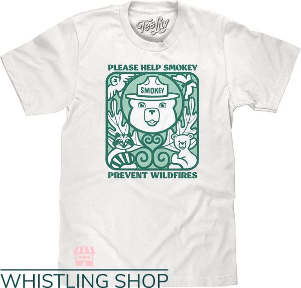 Smokey The Bear T-Shirt Help Smokey Prevent Wildfires Forest