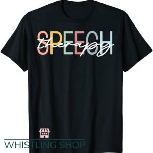 Speech Therapy T Shirt Retro Colorful Rainbow