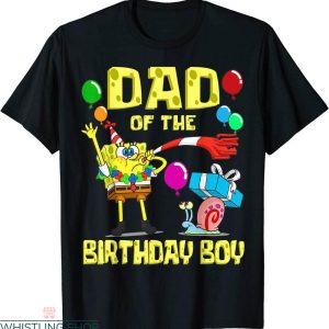Spongebob Birthday T-shirt Daddy Of The Birthday Boy Party