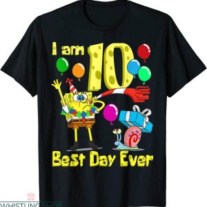 Spongebob Birthday T-shirt I Am 10 Best Day Ever Party