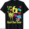 Spongebob Birthday T-shirt I Am 6 Years Old Birthday Party