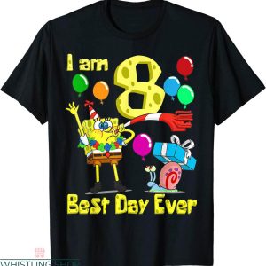 Spongebob Birthday T-shirt I Am 8 Best Day Ever Theme Party