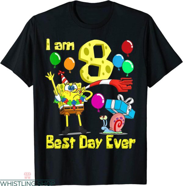 Spongebob Birthday T-shirt I Am 8 Best Day Ever Theme Party
