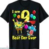 Spongebob Birthday T-shirt I Am 9 Best Day Ever Theme Party