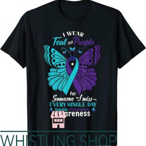 Suicide Awareness T-Shirt I Wear Teal Purple Mental Health