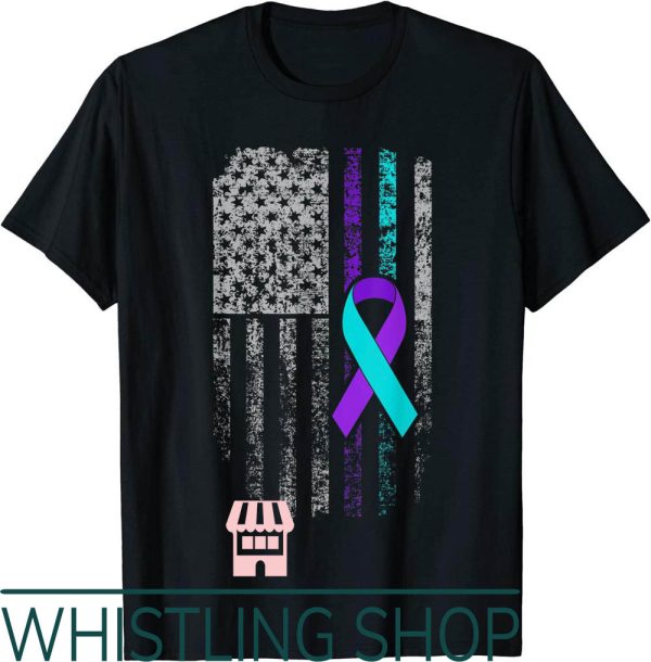 Suicide Awareness T-Shirt Prevention American Ribbon Support