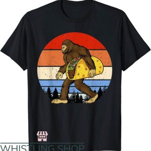 Taco Bell T-Shirt Funny Bigfoot Holding Taco Art Shirt