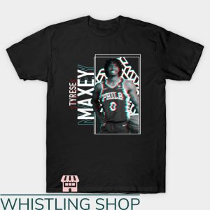 Tyrese Maxey T-Shirt Tyrese Maxey Glitch Effect