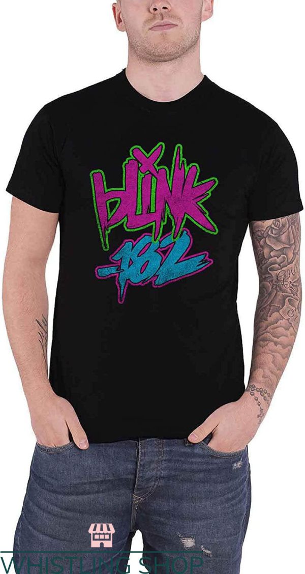 Vintage Blink 182 T-Shirt Neon Band Logo Trending