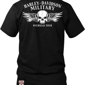 Vintage Harley Davidson T shirt H D Military Overseas Tour 2