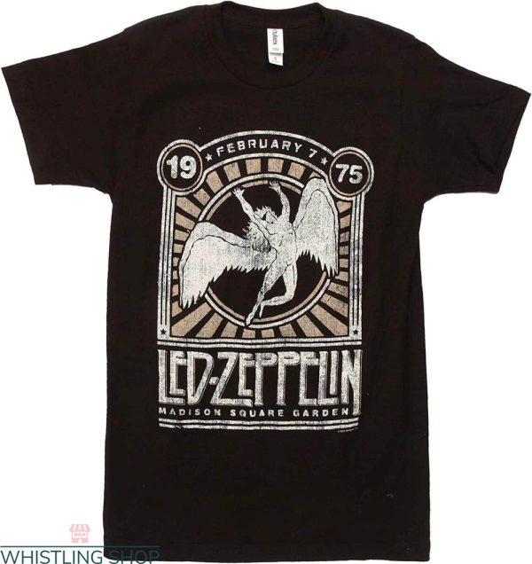 Vintage Led Zeppelin T-Shirt 1975 Concert At Madison Garden