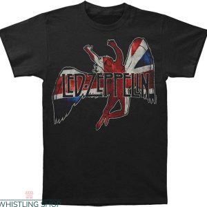 Vintage Led Zeppelin T-Shirt English Flag Legend Rock Band