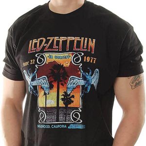 Vintage Led Zeppelin T-Shirt Poster Concert Tour 1977 In USA