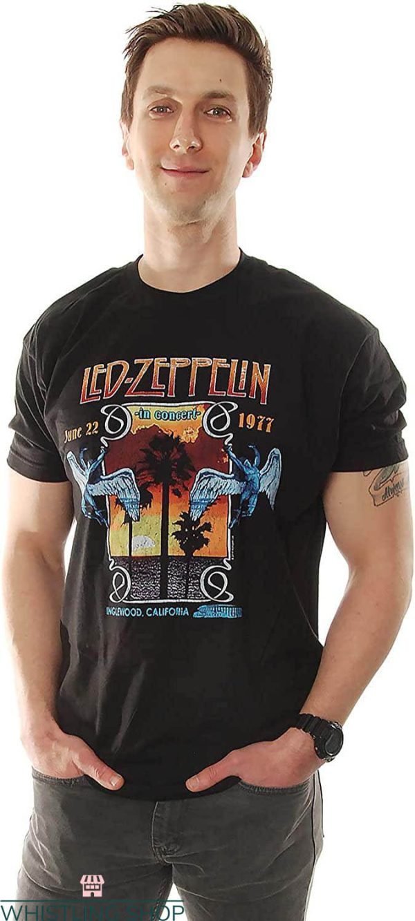 Vintage Led Zeppelin T-Shirt Poster Concert Tour 1977 In USA