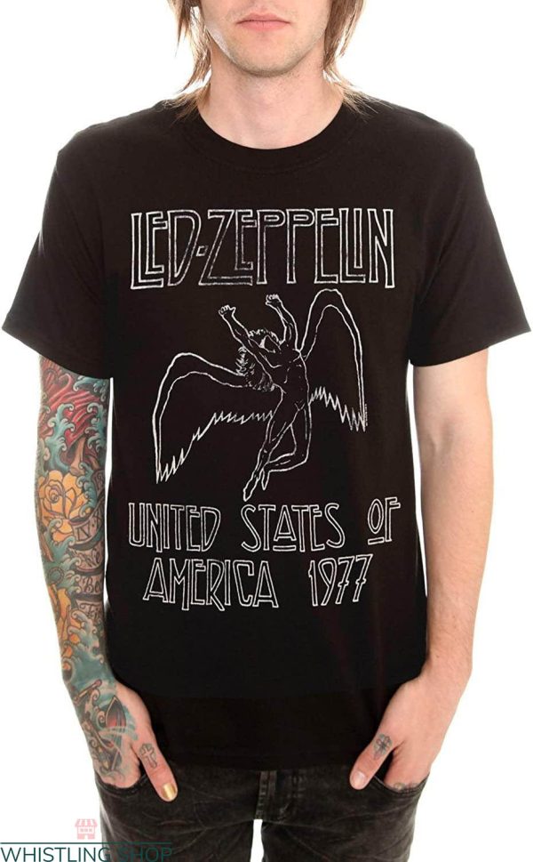 Vintage Led Zeppelin T-Shirt USA 1977 Concert Tour Live