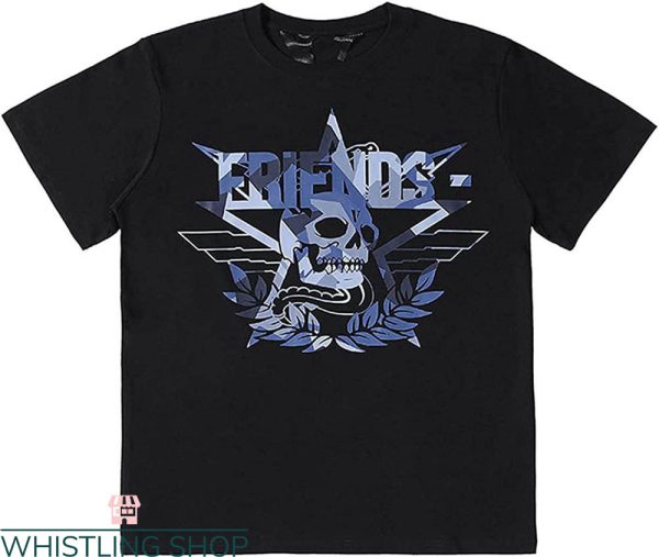 Vlone Friends T-Shirt V Friends Death’s Head Hip Hop Tee