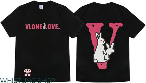 Vlone Friends T-Shirt Vlone Love Letter Rabbit Hip Hop Tee