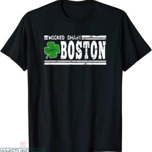 Wicked Smaht T-shirt Boston Massachusetts Clover Typography