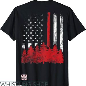 Wildland Firefighter T-Shirt American Flag Art Shirt