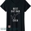 Womens Cat T Shirt Best Cat Dad Ever