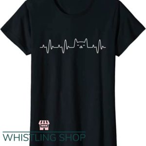 Womens Cat T Shirt Cat Heartbeat