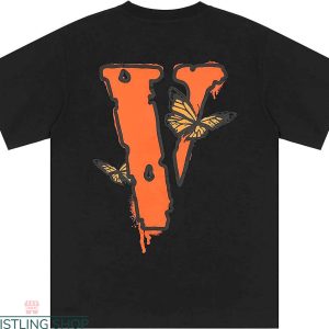 Youngboy Vlone T-Shirt Orange Vlone Butterfly Typography