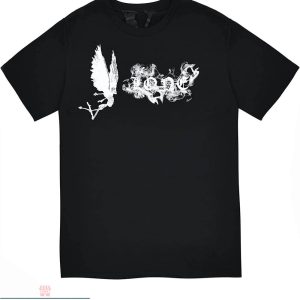 Youngboy Vlone T-Shirt Smoke Effect Cool Skeleton Wings