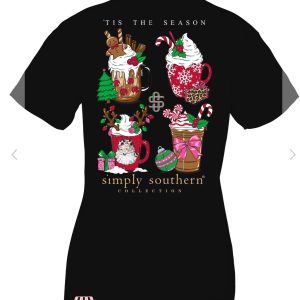 Youth Simply Southern T-Shirt Christmas Drinks Holiday Tee