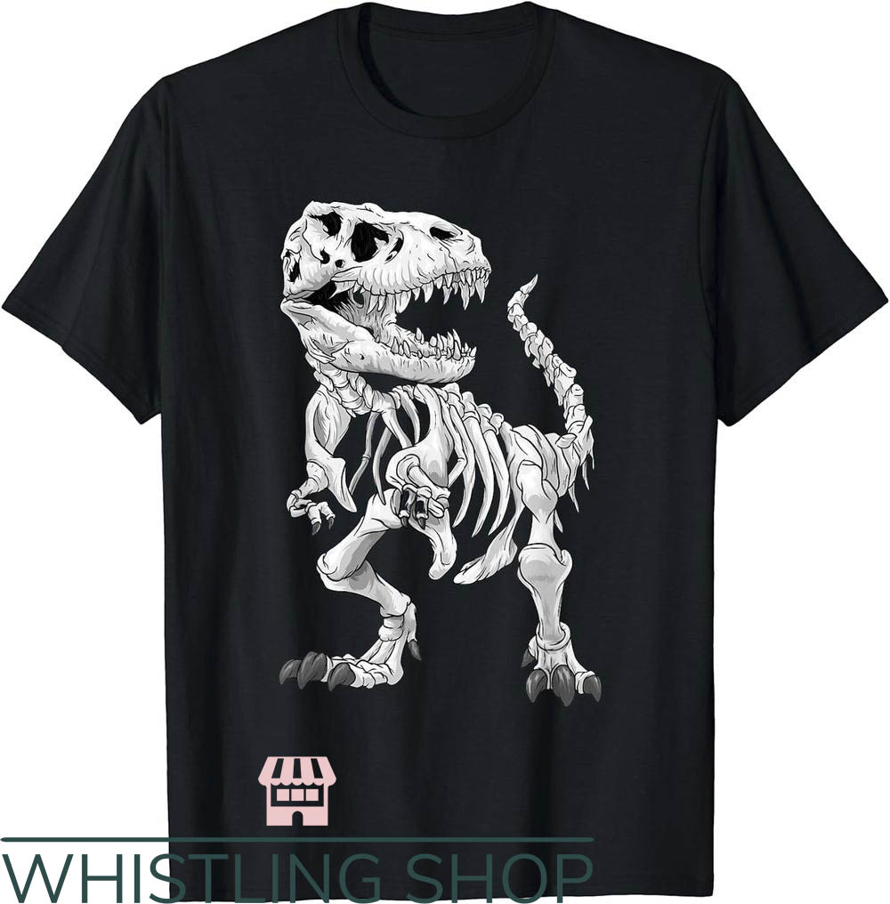 Adult Dinosaur T-Shirt T-Rex Skeleton Dino