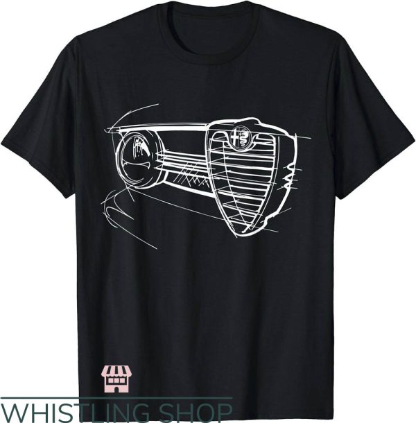 Alpha Romeo T-Shirt Drivers Stylish Car Grille Tee Trending