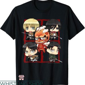 Attack On Titan Map T-shirt 5 Characters Montage T-shirt