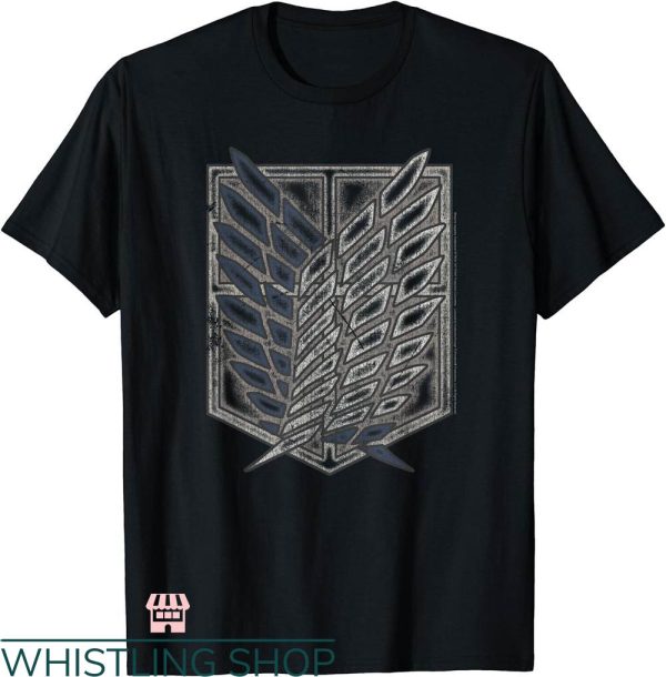 Attack On Titan Map T-shirt Distressed Scout Symbol T-shirt