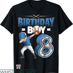 Baseball Birthday T-shirt Dabbing Boy 8 Year Old Baseball