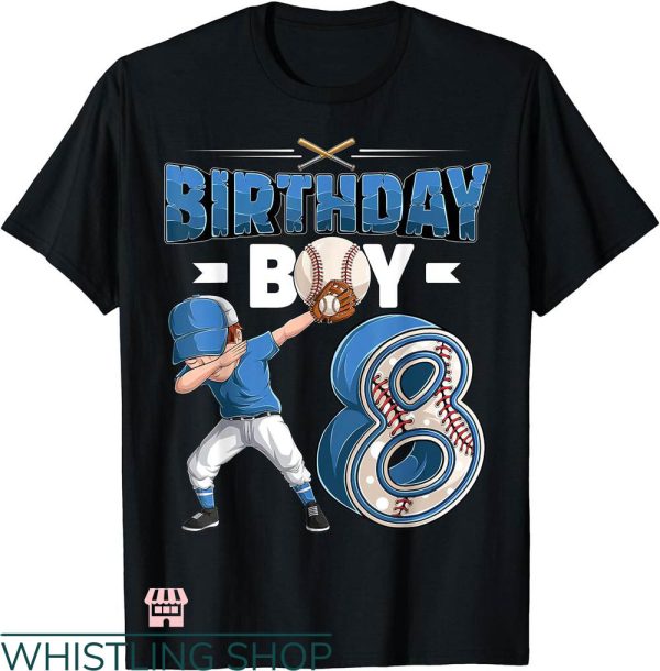 Baseball Birthday T-shirt Dabbing Boy 8 Year Old Baseball