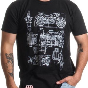 Bmw Motorcycle T-Shirt Motorcycle Engine Blueprint Shirt