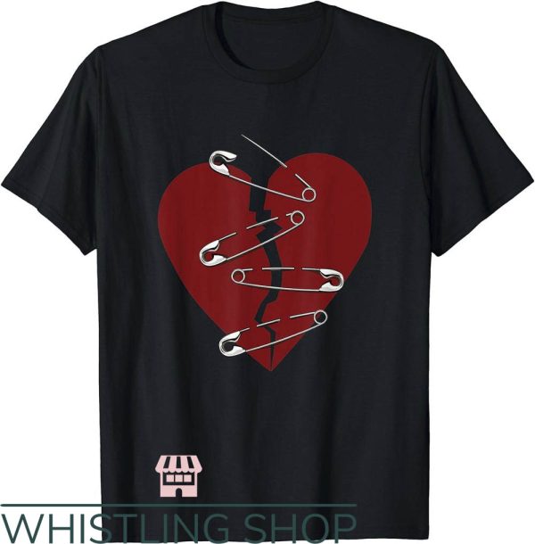 Broken Heart T-Shirt Broken Heart And Safety Pins