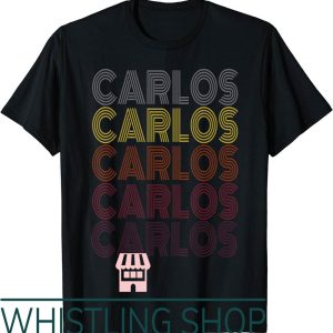 Carlos Sainz T-Shirt First Name Retro Pattern Vintage Style