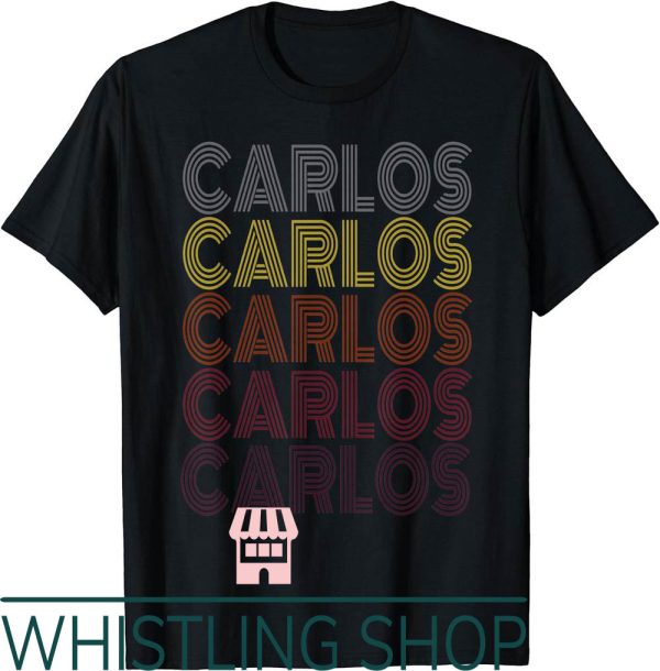 Carlos Sainz T-Shirt First Name Retro Pattern Vintage Style