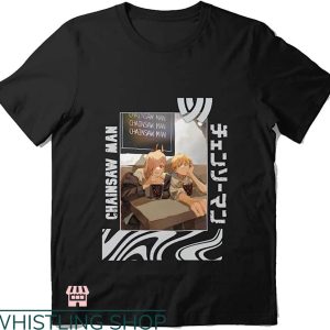 Chainsaw Man Power T-shirt Denji x Power In Cafe T-shirt