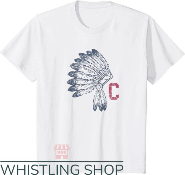 Chief Wahoo T-Shirt Native American Headdress Cleveland