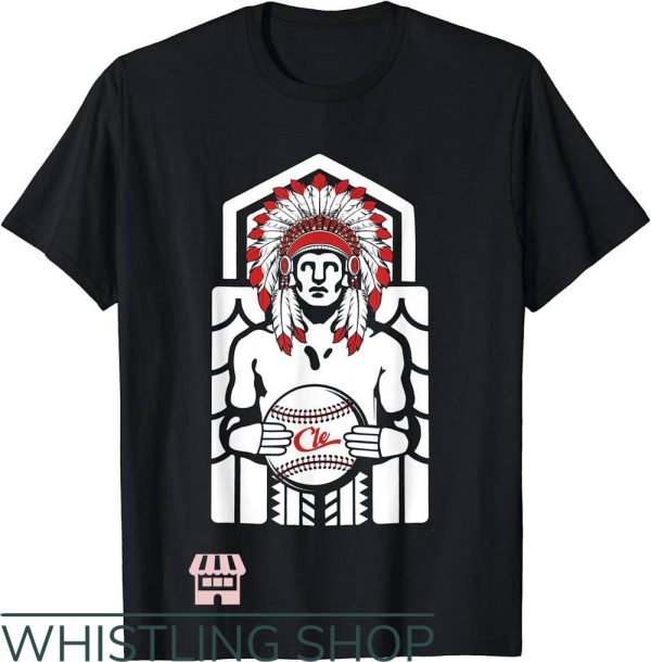 Chief Wahoo T-Shirt Native Holding Ball