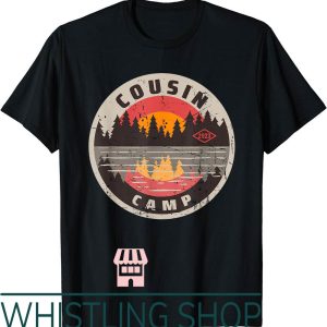Cousin Camp T-Shirt Vintage Sunset Lake Reflection