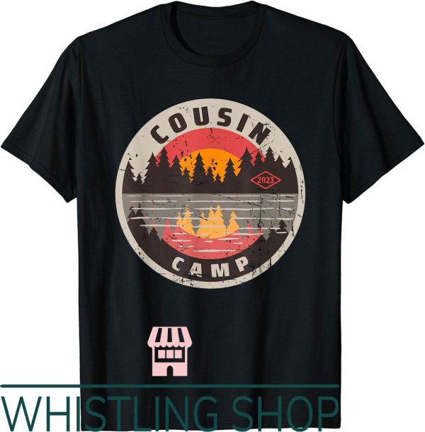 Cousin Camp T-Shirt Vintage Sunset Lake Reflection