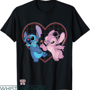 Cute Couple Disney T-shirt Lilo And Stitch Angel Kisses