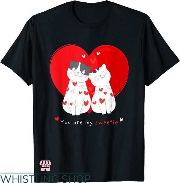 Cute Couple T-shirt Cute Cat Couple Valentine Day T-shirt