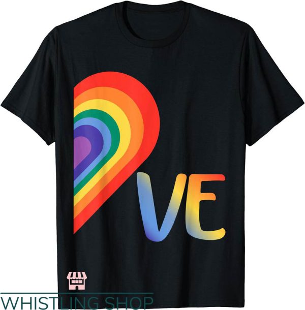 Cute Couple T-shirt Cute Half Heart Love LGBT Pride T-shirt