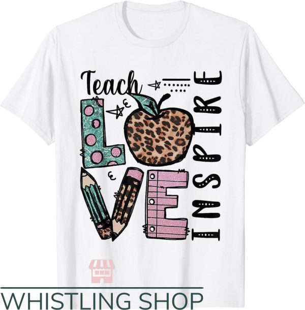 Cute Teacher T-Shirt Cute Leopard Print For Teacher T-Shirt