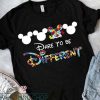 Disney Autism T Shirt Dare To Be Different Gift Tee